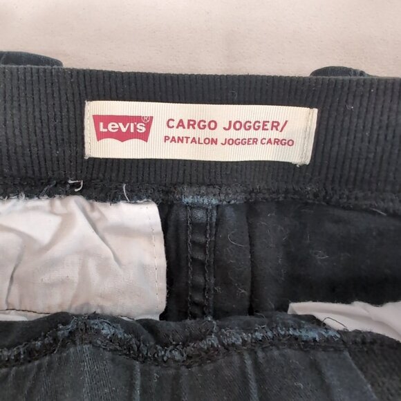 Levi's Cargo Joggers Black Youth Kids XL Extra Large Pants Cuffed Boys Elastic - Picture 7 of 11